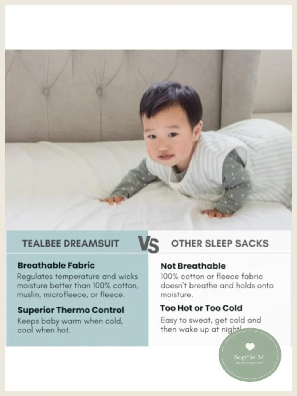 Toddler Sleep Sack with Feet 70% Rayon from Bamboo 30% Cotton 1.5 TOG Winter